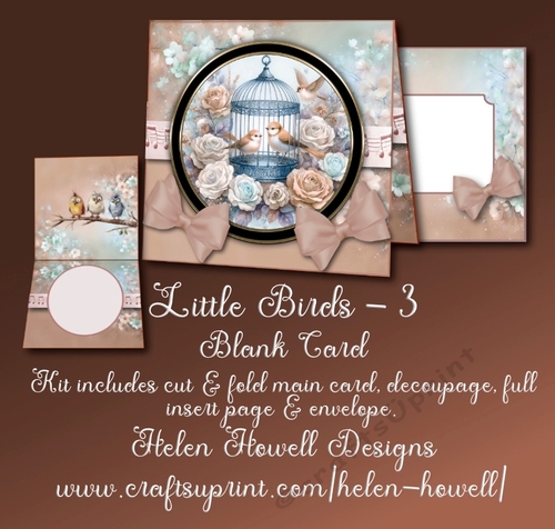 Little Bird 3 - Tent Card - Blank Card
