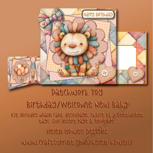 Patchwork Toy 1 - Birthday/Welcome Baby Card