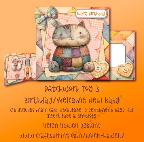 Patchwork Toy 3 - Birthday/Welcome Baby Card