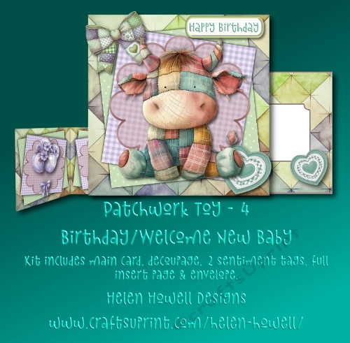 Patchwork Toy 4 - Birthday/Welcome Baby Card