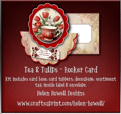 Tea & Tulips - Rocker Card - Blank with Quote