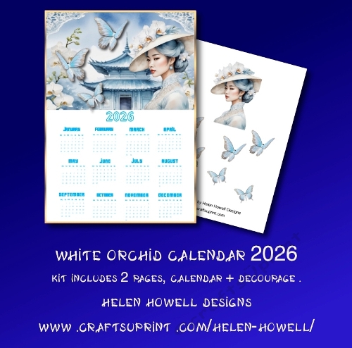 White Orchids Calender 2026