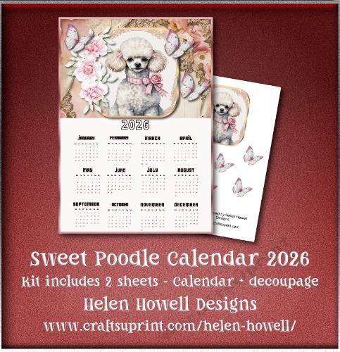 Sweet Poodle Calendar 2026
