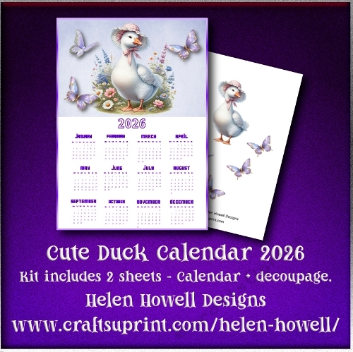 Cute Duck Calendar 2026
