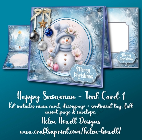 Happy Snowman 1 - Tent Card