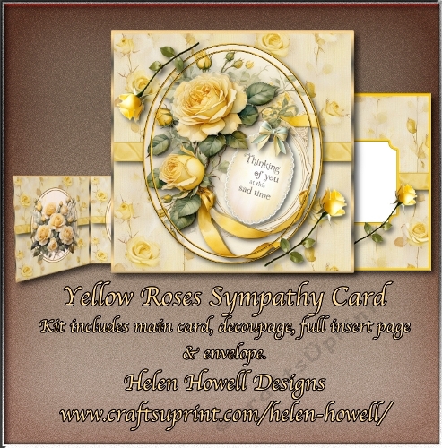 Yellow Roses Sympathy Card