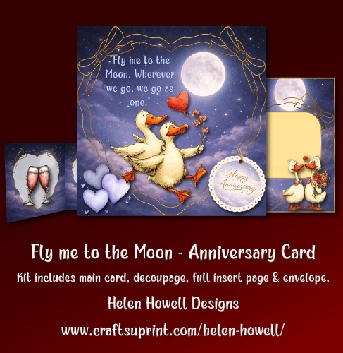Fly me to the Moon - Anniversary Card