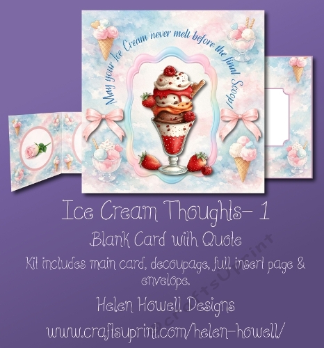 Ice Cream Thoughts 1 - Blank Card with Quote