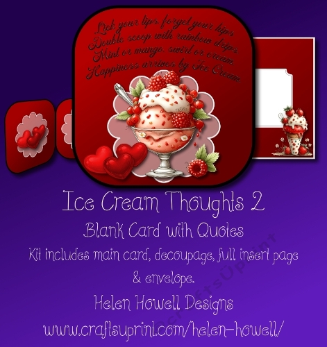 Ice Cream Thoughts 2 - Blank Card with Quote