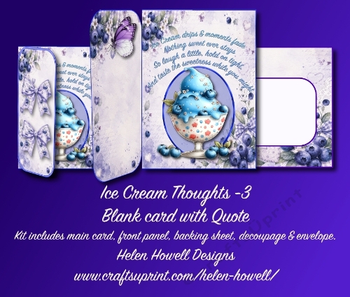 Ice Cream Thoughts 3 - Blank Card with Quote 