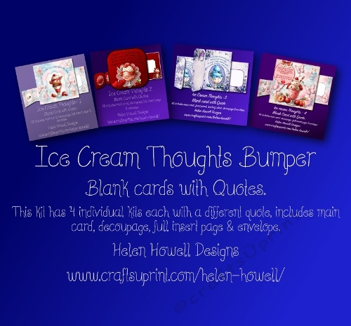 Ice Cream Thoughts Bumper  - Blank Cards with Quotes