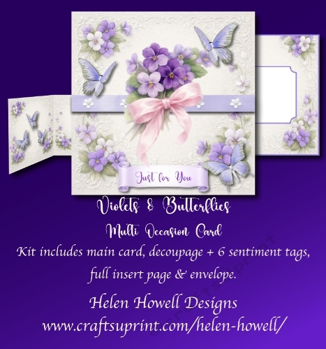Violets & Butterflies - Multi Occasions Card