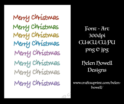 Merry Christmas Font-Art