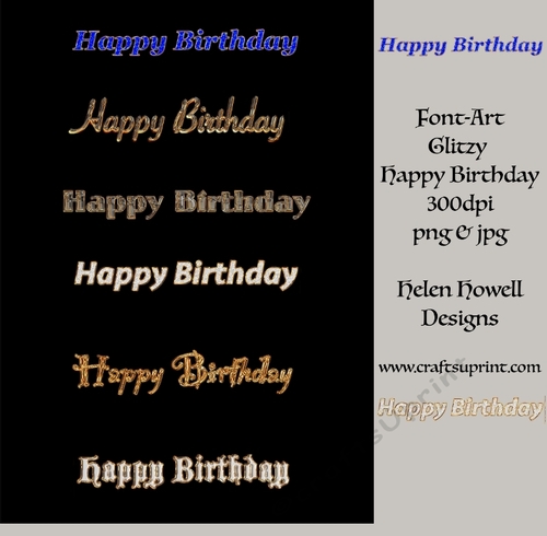 Font-Art Glitzy Happy Birthday
