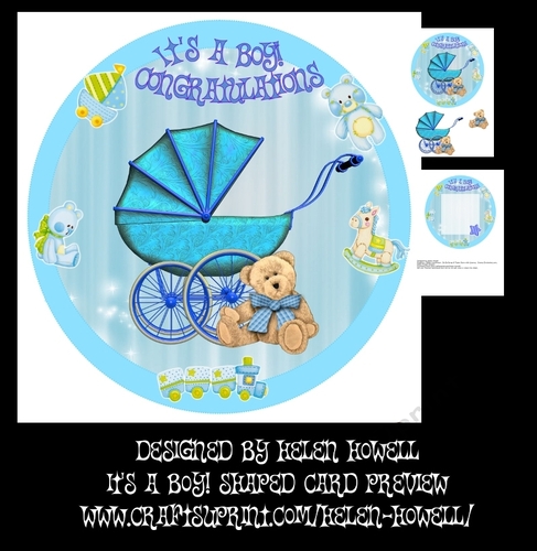 ITS A BOY! Shaped Card
