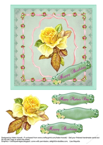 Yellow Rose Birthday/Mothers Day