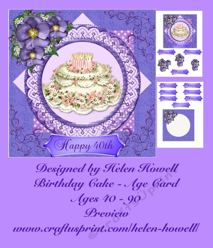 Birthday Cake - Age Card 40-90