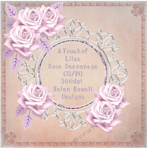 A Touch of Lilac Roses Decoupage set 2