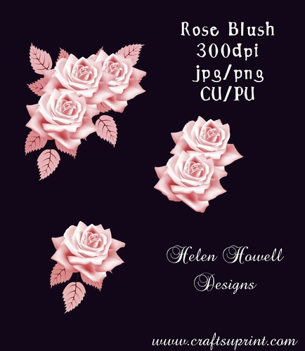 Rose Blush decoupage elements.
