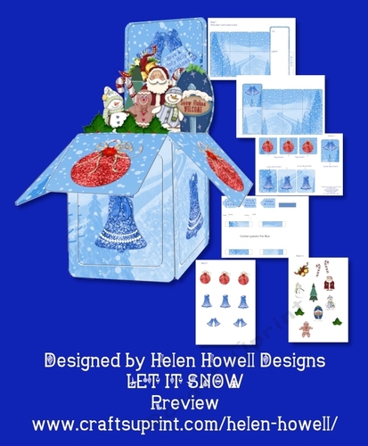 Let It Snow Pop Up 3D Box Card with Envelope