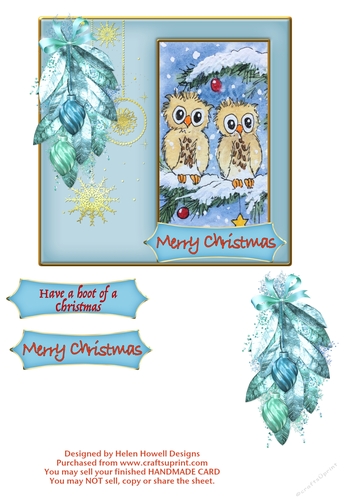 Have a hoot of a Christmas - Topper