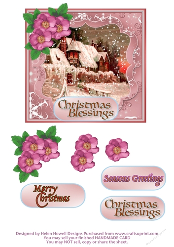 Christmas Blessings Vintage Topper