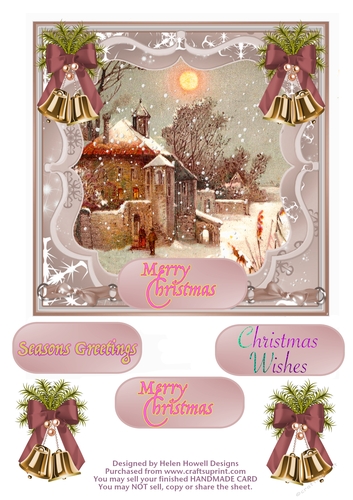 Merry Christmas Vintage Topper