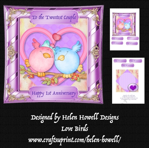 Love Birds - Wedding Anniversary Card 1st - 5th