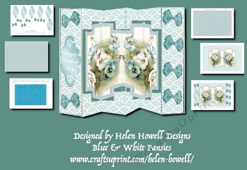 Blue & White Pansies - Multi Occasion Card