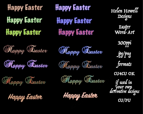 Happy Easter Word Art
