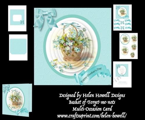 Basket of Forget-me-nots - Multi Occasion Card 