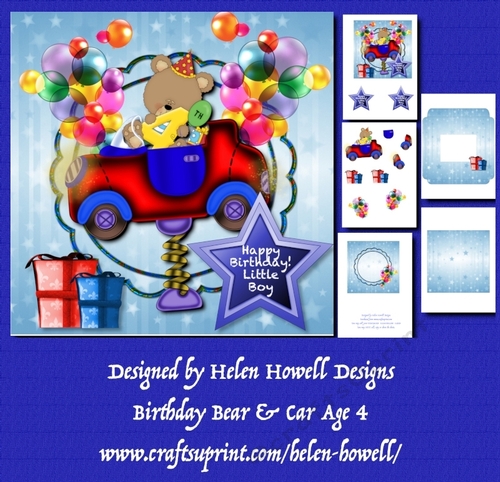 Birthday Bear & Car Age 4