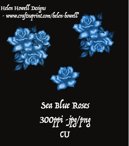 Sea Blue Roses Decoupage Kit 