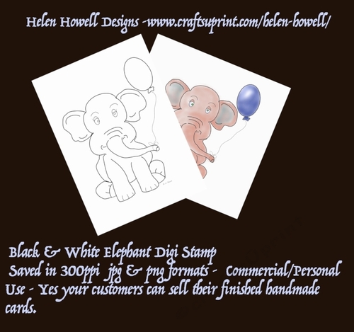 Elephant Digi Stamp 