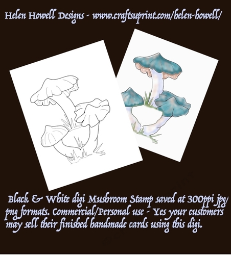 Mushrooms Digi Stamp 