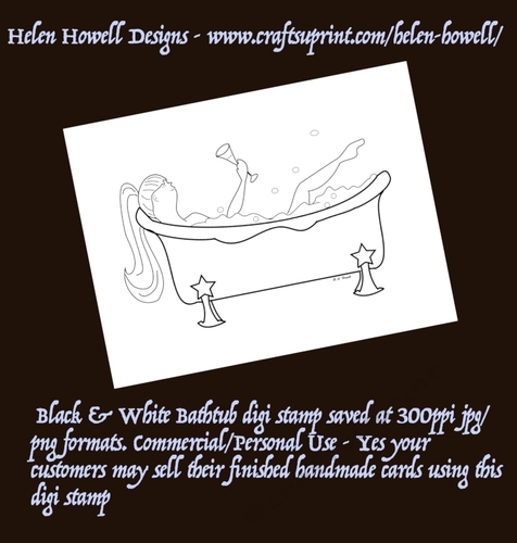 Bathtub - Digi Stamp 