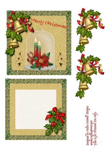 Christmas Bells & Candels - Topper 