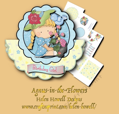 Agnus-in-the-Flowers Rocker Card 