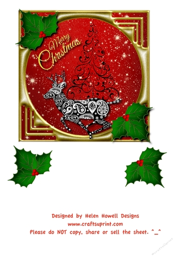 Red Gold & Black Christmas - Topper - Modern