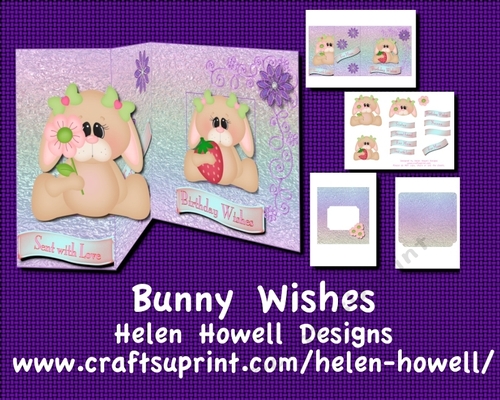 Bunny Wishes - No Hole Fold Back Card