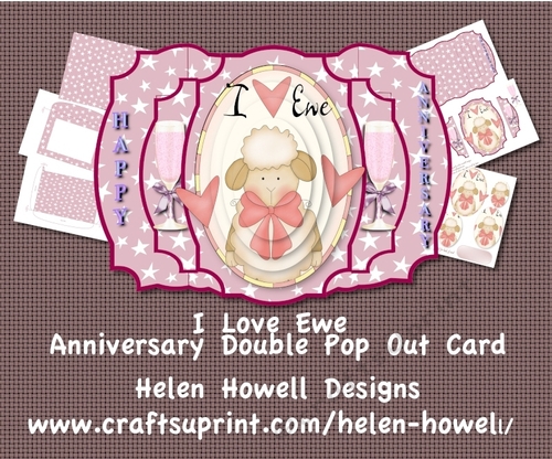 I Love You - Double Pop Out Anniversary Card 