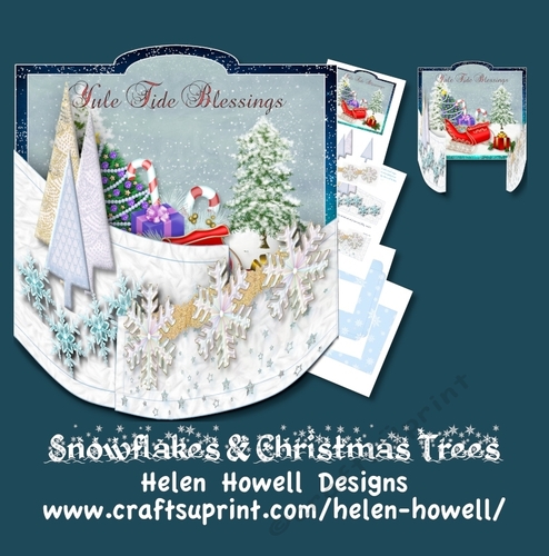 Snowflakes & Christmas Trees - Bendy Card 