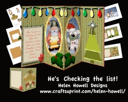 Hes Checking His List - Double Window Card 