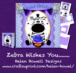 Zebra Wishes You.. Unisex Birthday Card suitable for Adults and Children alike. 