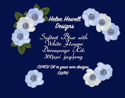 Softest Blue with White Flowers Decoupage Kit.
