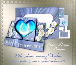 25th Anniversary Wishes - Center Stepper Card