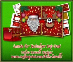 Santa & Reindeer Pop Out Card