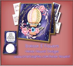 Balloon & Flowers - Tent Card