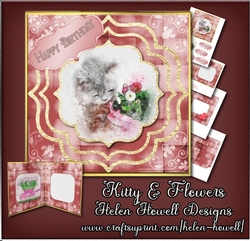 Kitty & Flowers - Multi Occasions Card