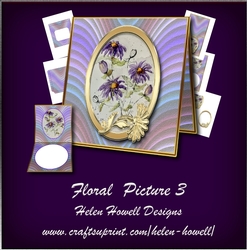 Floral Picture 3 - Tent Card - Multi Occasions Card